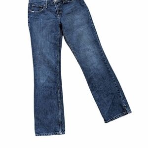 Cruel Girl Relaxed Fit Bootcut Jeans Women's Size 9 Long Dark Wash Slit Hem